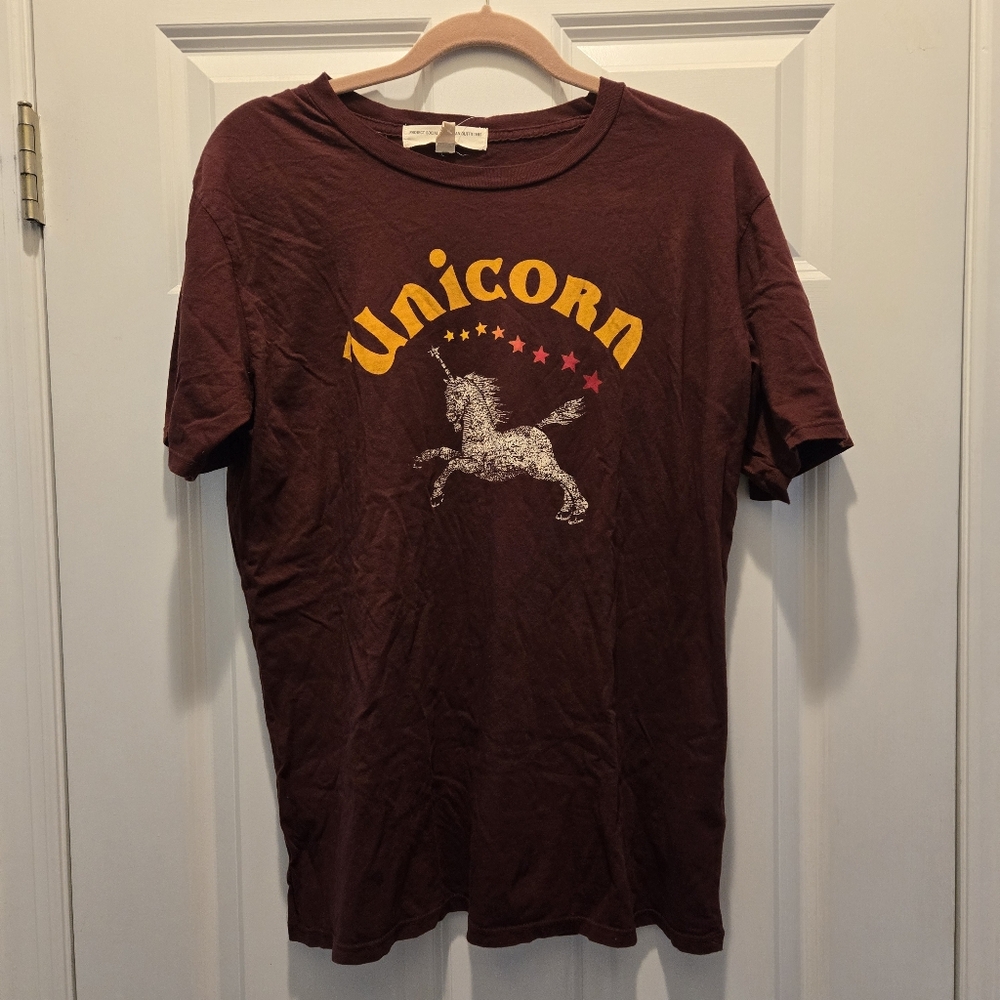 NWT Project Social T Top L Unicorn Wine Red Bordeaux Graphic T-Shirt Urban Star